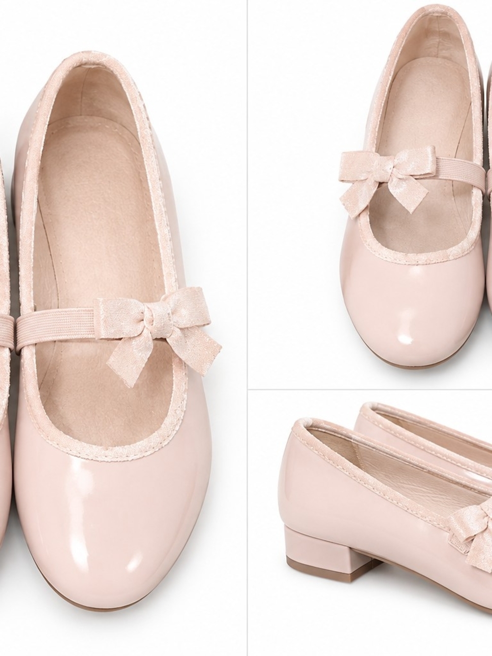 cupcakes & cashmere Girls Pale Pink Patent Mary Janes with Bow